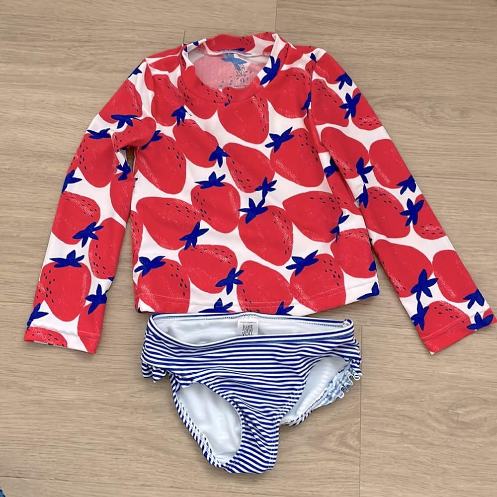 Strawberry print swim suits